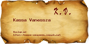 Kassa Vanessza névjegykártya